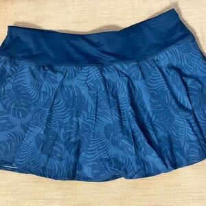 Kyodan Blue Leaf Pattern Mini Skirt
